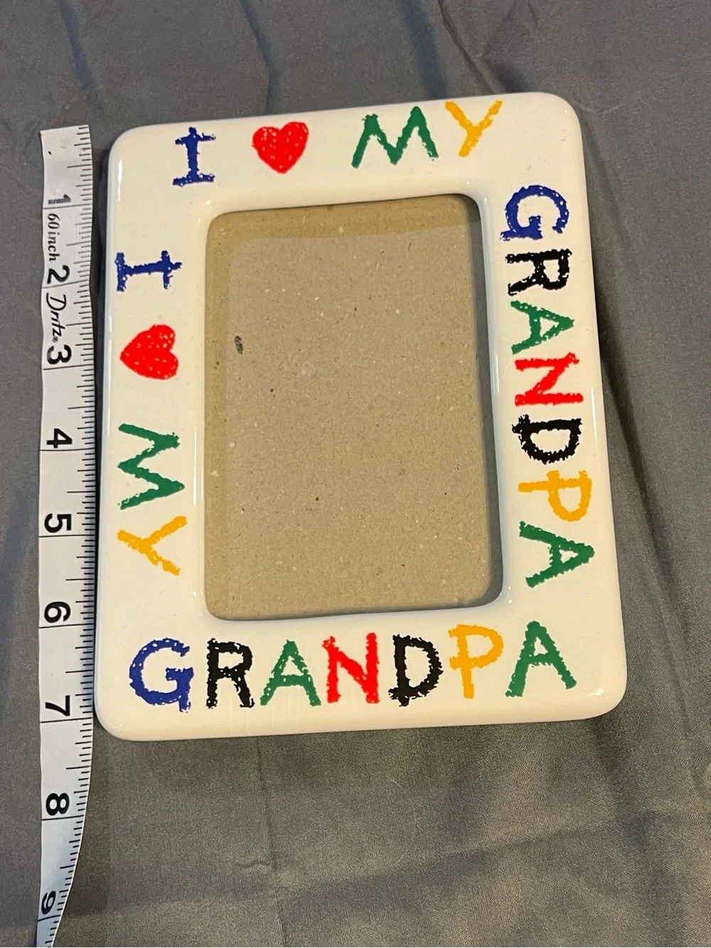 Ceramic 'I ♥ My Grandpa' Multicolor Picture Frame